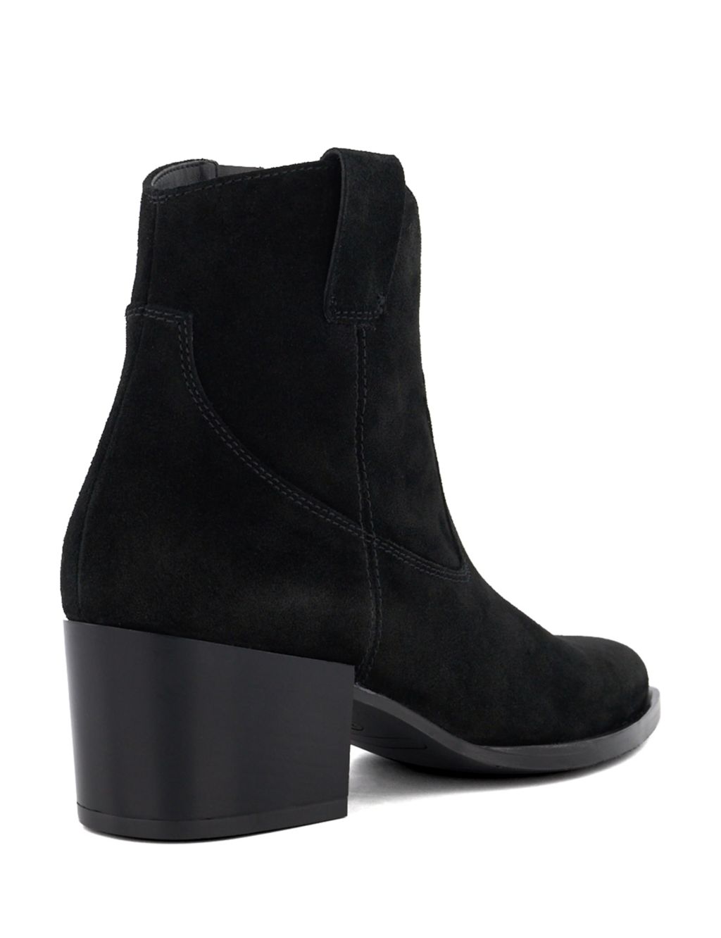 Suede Cow Boy Block Heel Ankle Boots 2 of 4