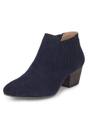 M&s blue suede ankle boots sale