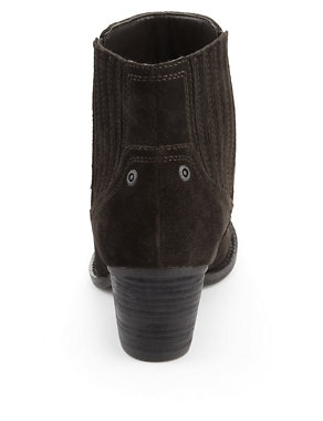 Suede Elasticated Panel Ankle Boots with Insolia® Image 2 of 4