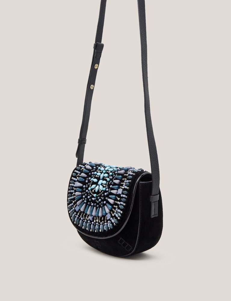Black and white embellished cross body bag clearance