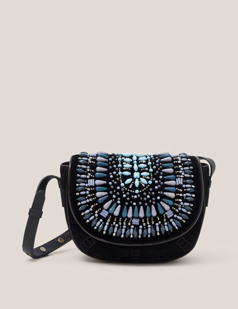 Suede Embellished Cross Body Bag White Stuff M S