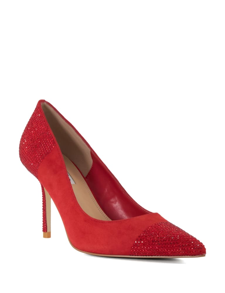 Suede Embellished Stiletto Heel Court Shoes