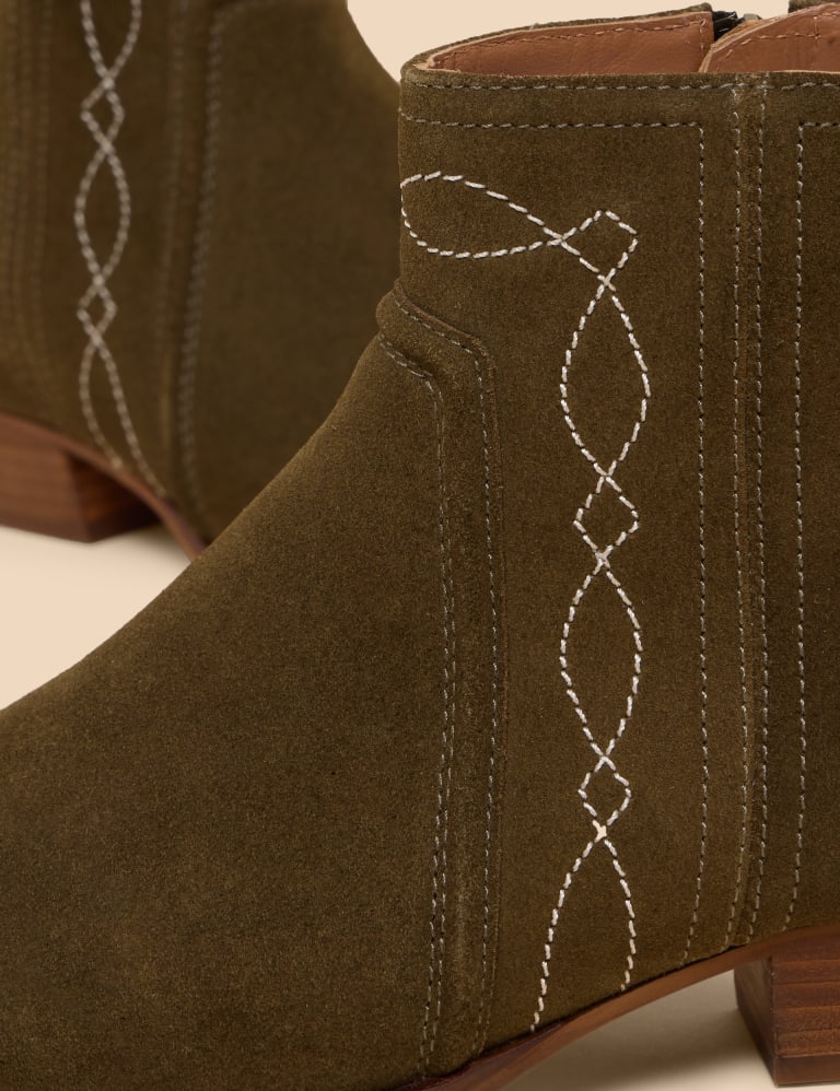 Embroidered suede boots discount