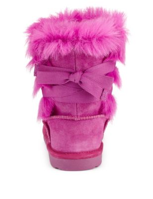 Suede Faux Fur Ankle Boots with Stain Resistance (Younger Girls) Image 2 of 5