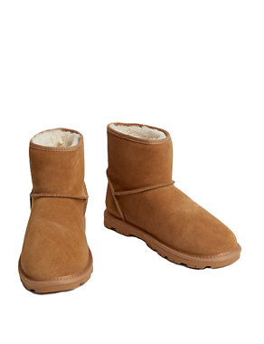 Suede Faux Fur Lined Slipper Boots Image 2 of 3