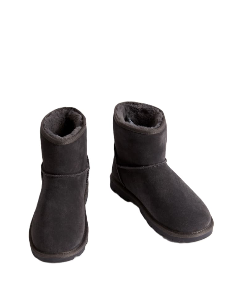 Wide Fit Mock Suede Faux Fur Lined Boot