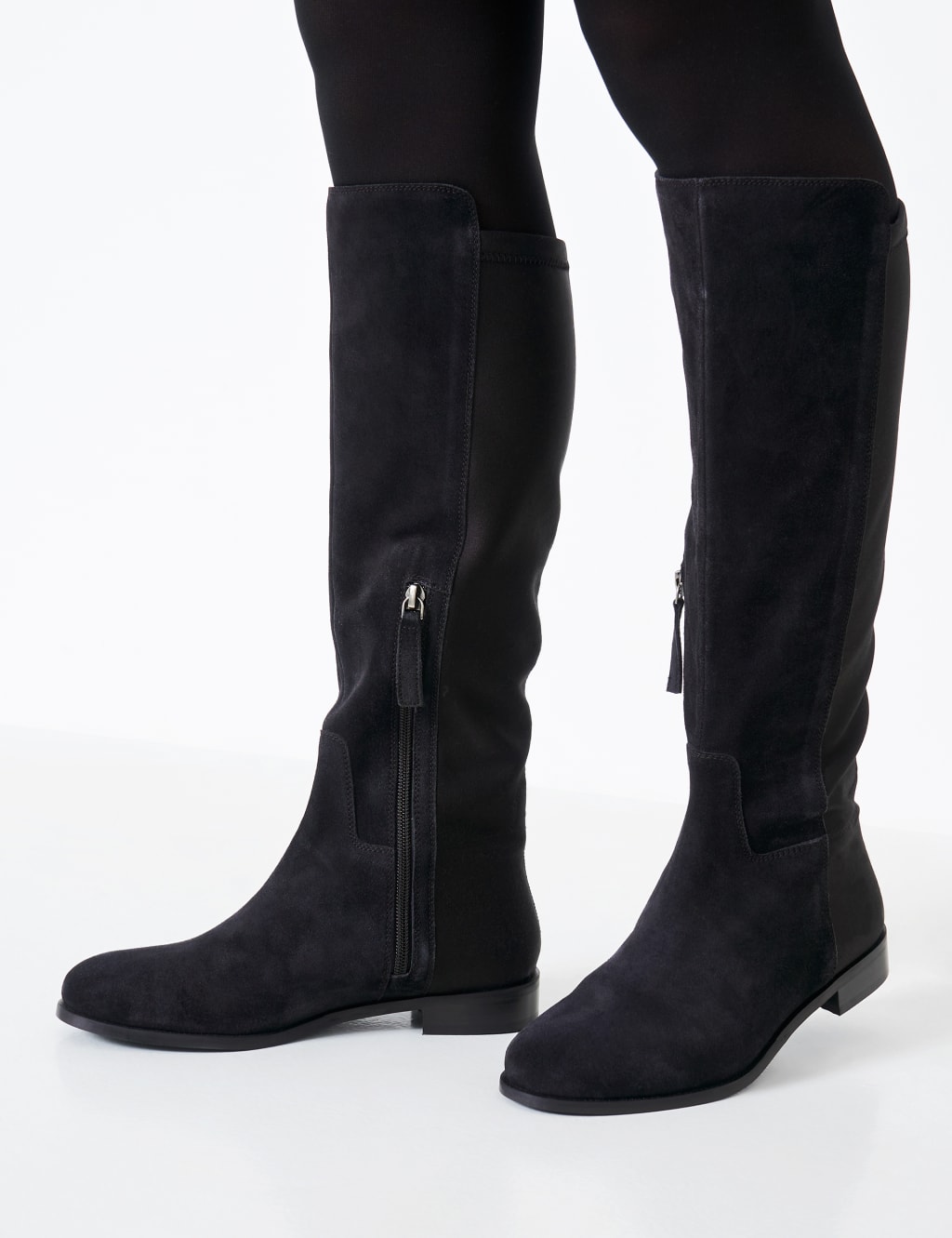 Suede Flat Knee High Boots | Crew Clothing | M&S