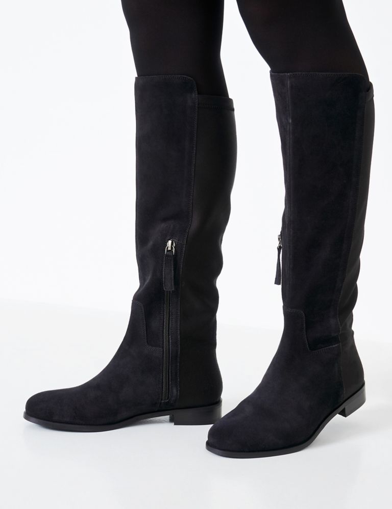 Suede Flat Knee High Boots 3 of 5