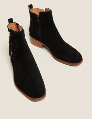 Suede flat ankle sales boots