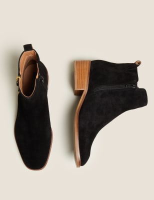 Flat suede cheap ankle boots