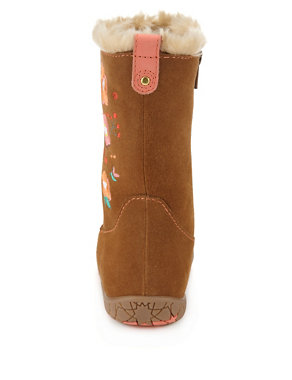 Suede Floral Embroidered Walkmates Boots (Younger Girls) Image 2 of 5