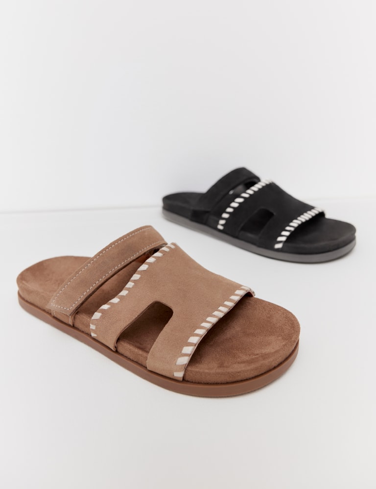 Suede footbed sale sandals