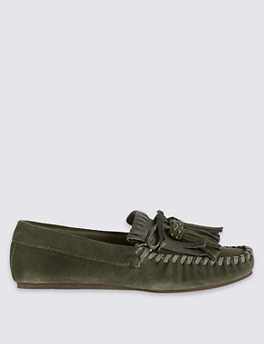 Suede Fringe Loafers with Insolia Flex® Image 2 of 5