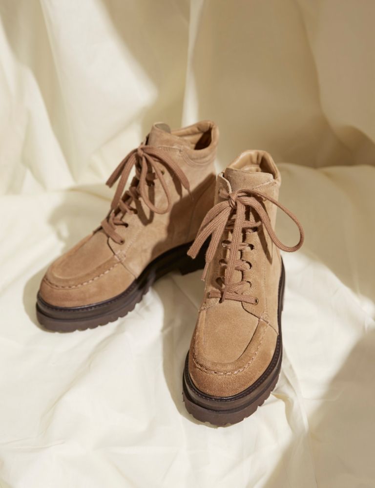 Suede Hiker Flat Ankle Boots 4 of 4
