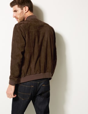 Mens suede puffer clearance jacket