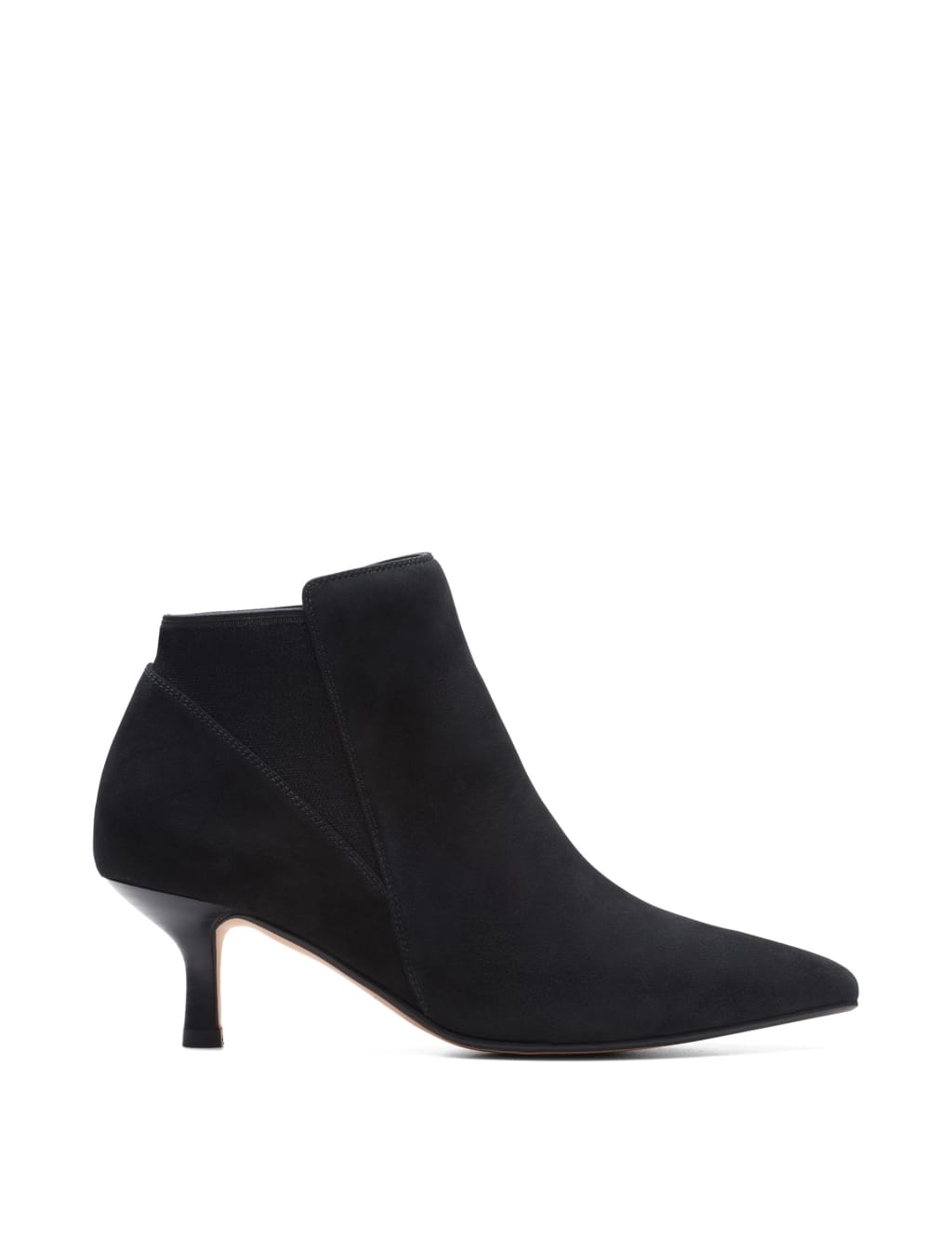 Black suede kitten heel boots sales