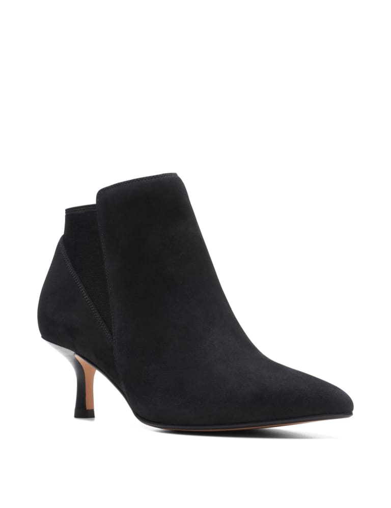 Black suede kitten store heel ankle boots
