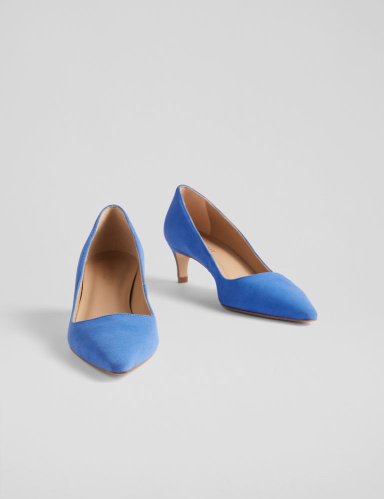 Suede Kitten Heel Pointed Court Shoes 2 of 4