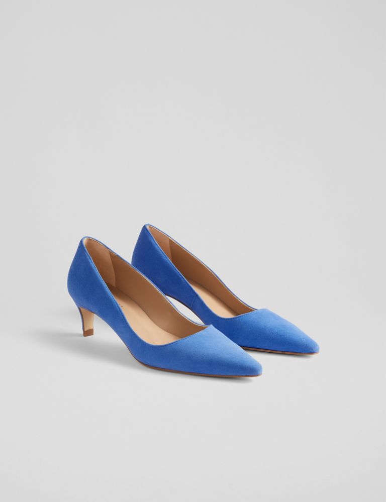 Suede Kitten Heel Pointed Court Shoes 4 of 4