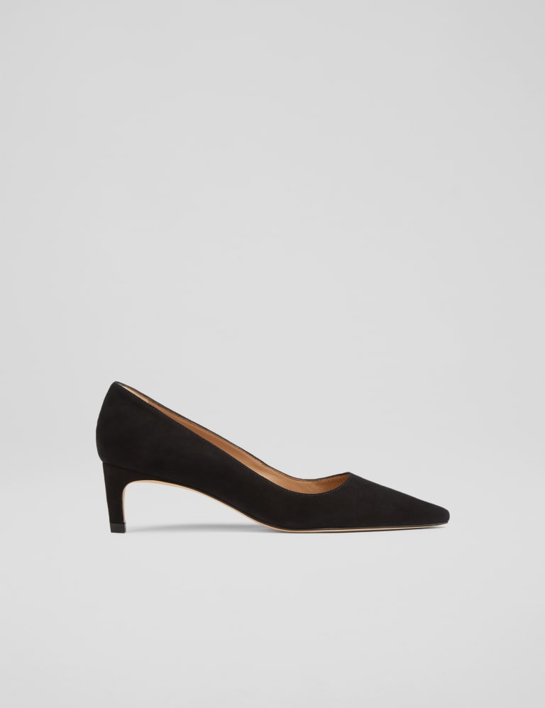 Suede Kitten Heel Pointed Court Shoes 1 of 4