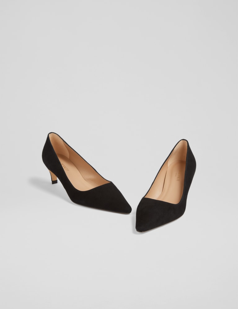 Suede Kitten Heel Pointed Court Shoes 3 of 4