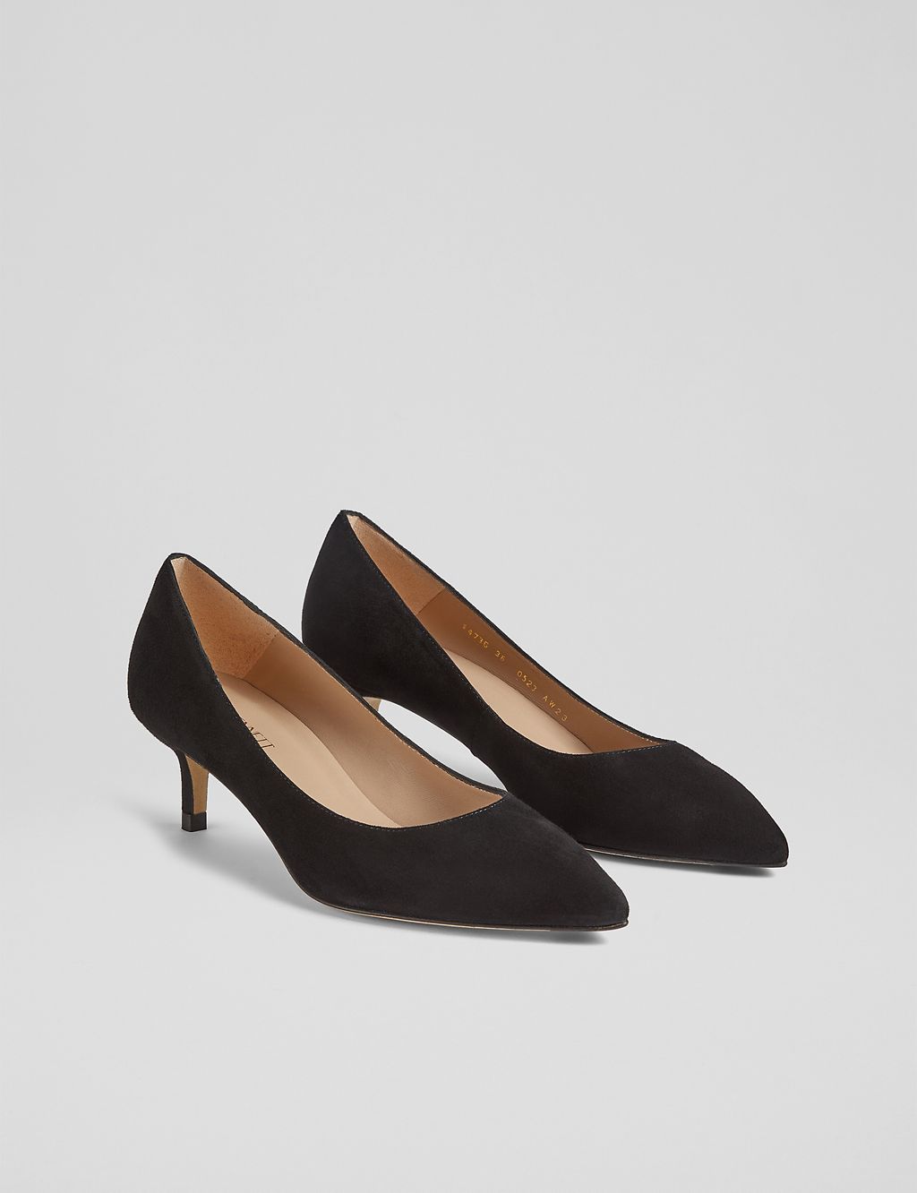 Suede Kitten Heel Pointed Court Shoes 4 of 4