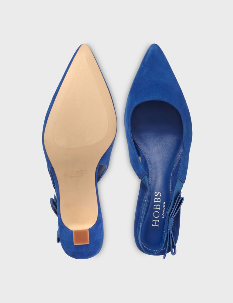 Suede Kitten Heel Pointed Slingback Shoes 3 of 4