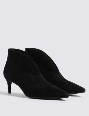 Black suede kitten outlet heel boots