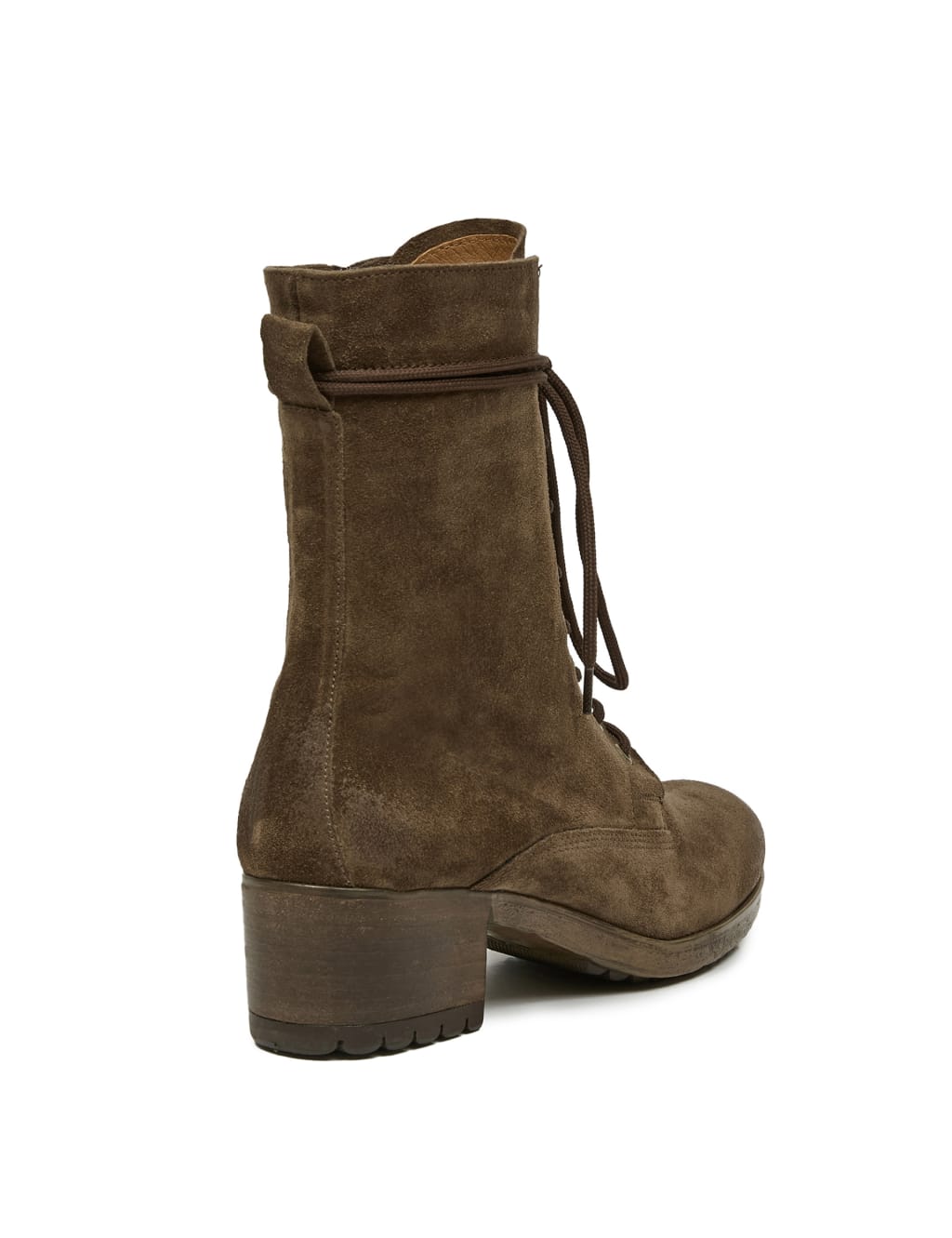 Suede lace up booties with heel store