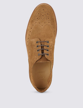 Suede Lace Up Brogue Shoes Image 2 of 3