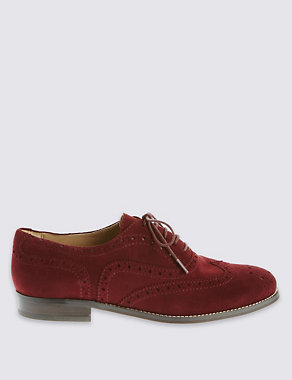 Suede Lace Up Brogue Shoes Image 2 of 6