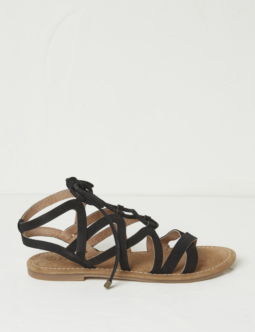 Suede Lace Up Flat Gladiator Sandals 3 of 3