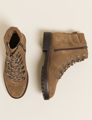 suede tie up boots