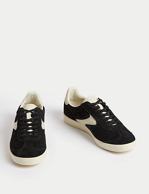 Suede Lace Up Side Detail Trainers Image 2 of 4