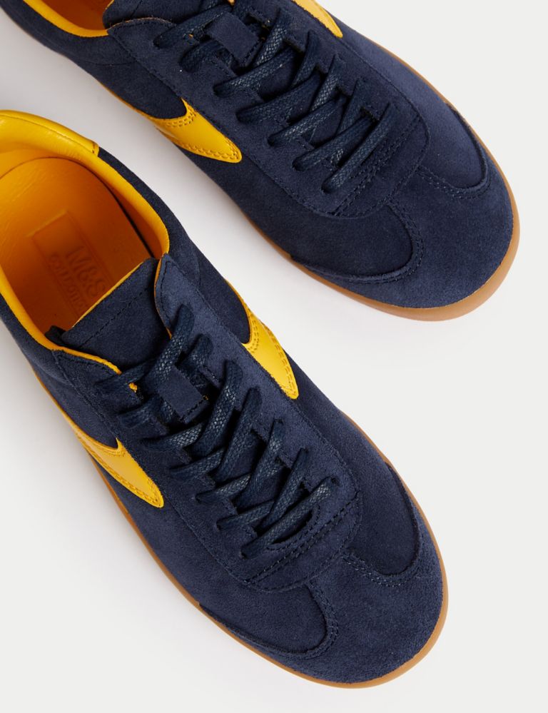 Suede Lace Up Side Detail Trainers 1 of 3