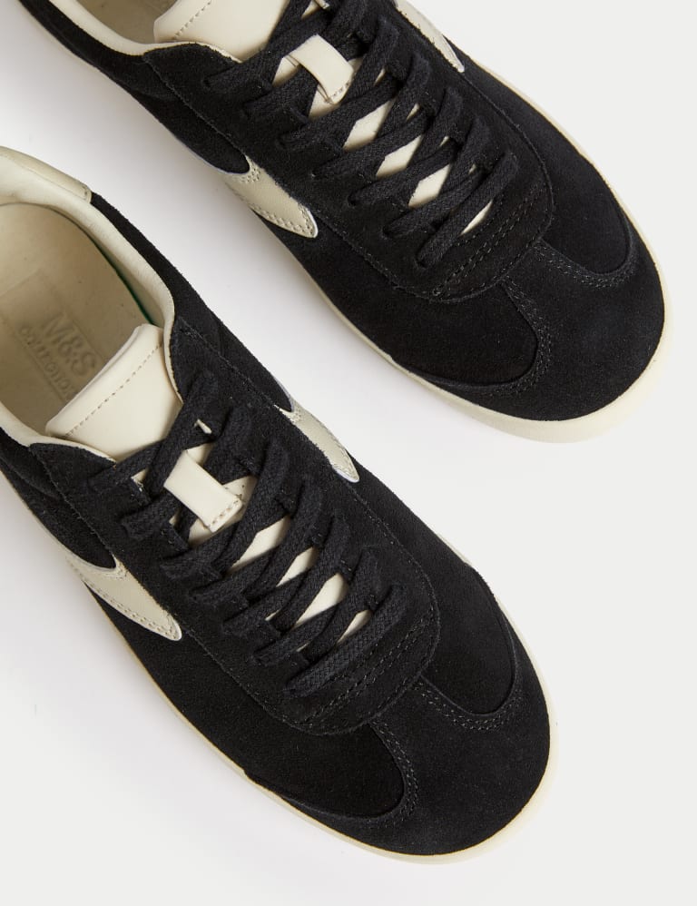 Suede Lace Up Side Detail Trainers 3 of 4