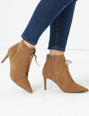 marks and spencer black lace up boots