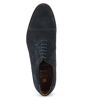 Suede Lace Up Toe Cap Shoes with Stain Resistance Image 2 of 3
