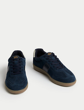 Suede Lace Up Trainers Image 2 of 4
