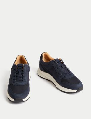 Suede Lace Up Trainers with Freshfeet™ Image 2 of 5