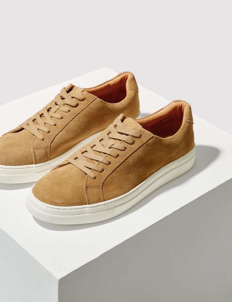 Suede Lace Up Trainers with Freshfeet™ 1 of 4