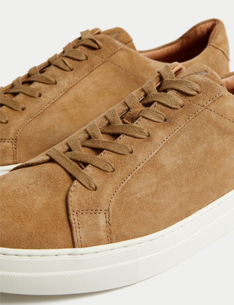 Suede Lace Up Trainers with Freshfeet™ 3 of 5