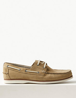 Suede Lace-up Boat Shoes Image 2 of 5