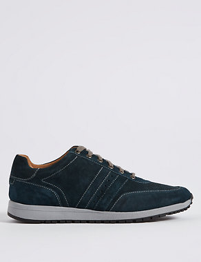Suede Lace-up Trainers Image 2 of 5