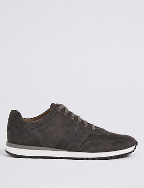 Suede Lace-up Trainers Image 2 of 6