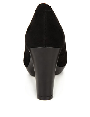 Suede Leather Asymmetric Court Shoes Image 2 of 4