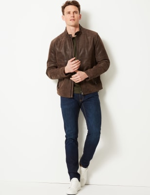 Mens suede hotsell motorcycle jacket