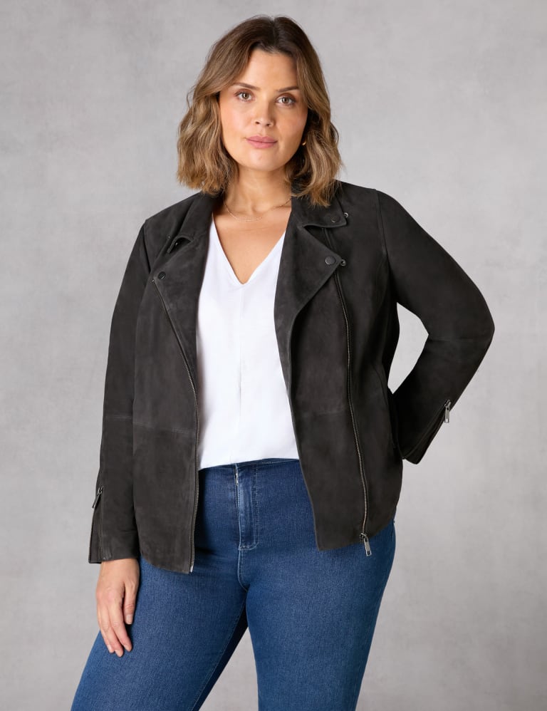 M s washed cotton shop blend biker jacket