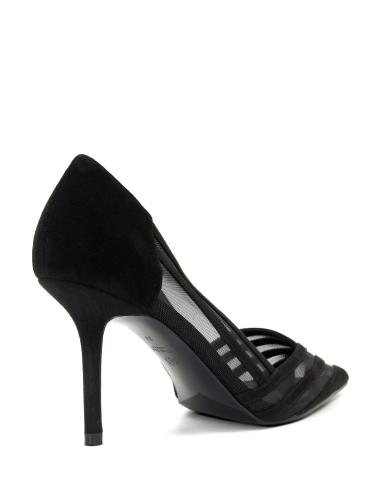 Suede Mesh Detail Stiletto Heel Court Shoes 4 of 5