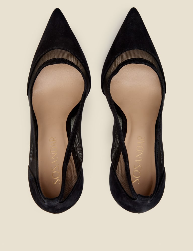 Black mesh court shoes hot sale